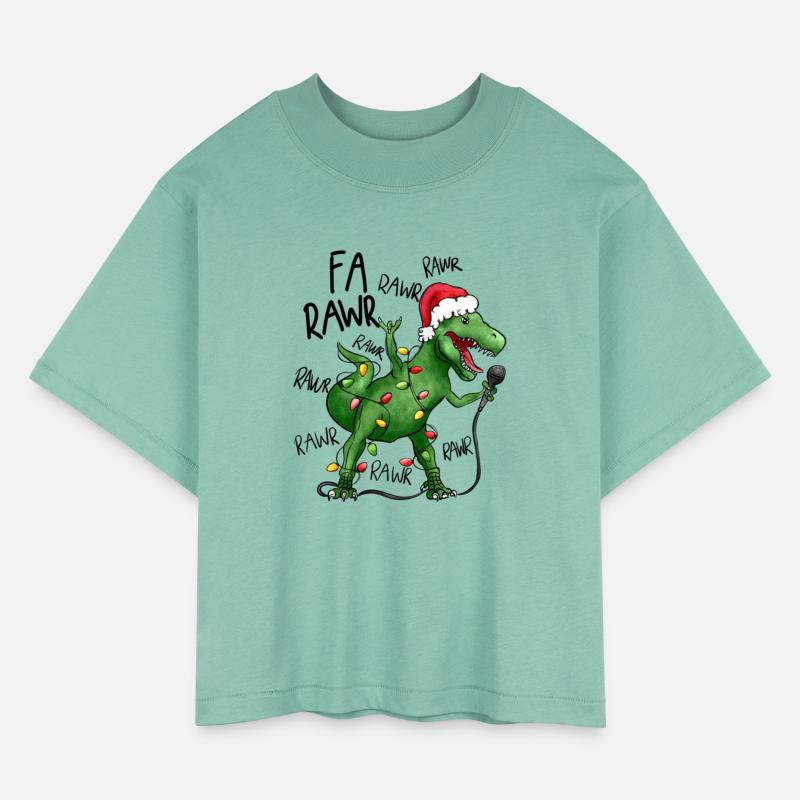 Funny Christmas Dinosaur T- Rex Sing a Rawr