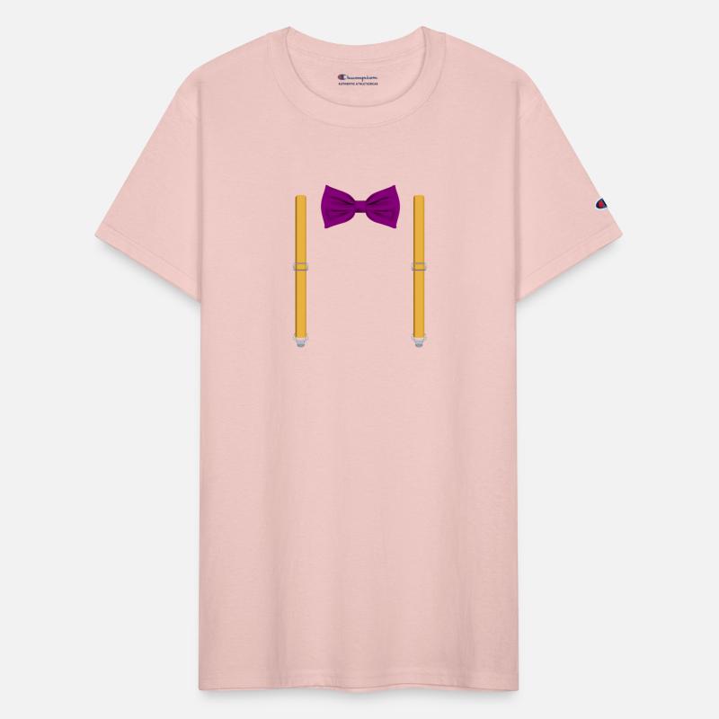 Funny Purple Bow Tie with Orange Suspenders