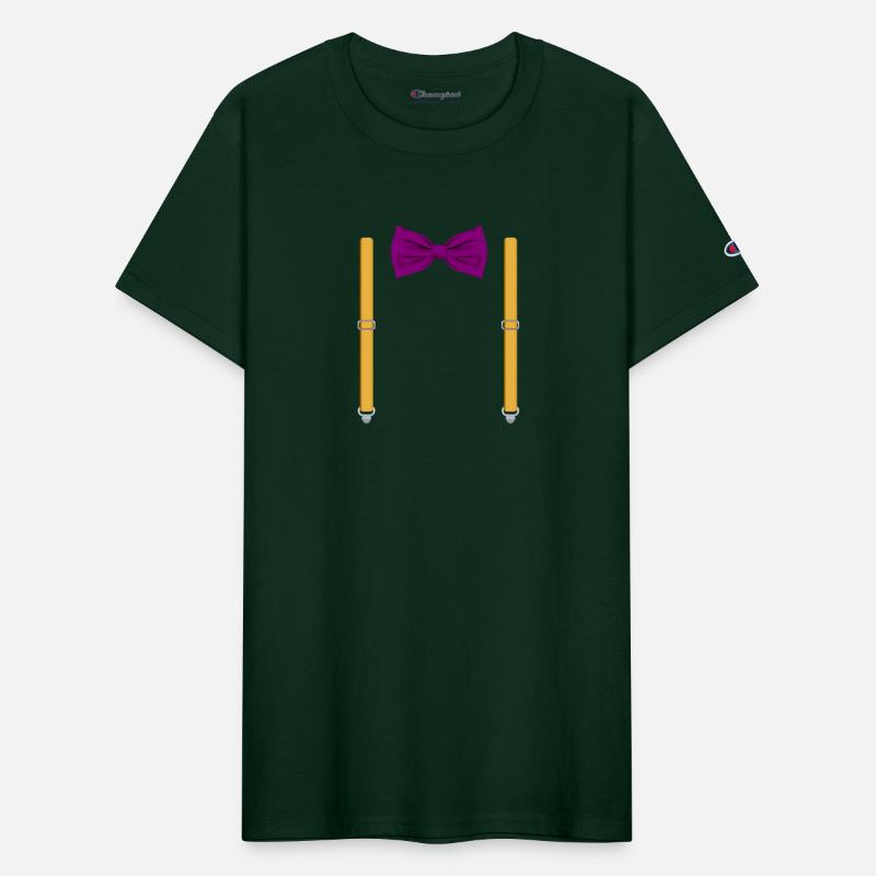 Funny Purple Bow Tie with Orange Suspenders