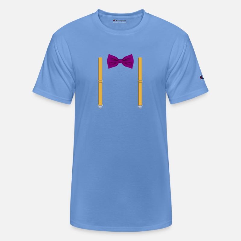 Funny Purple Bow Tie with Orange Suspenders