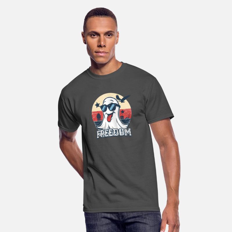 Funny Retro Ghost Patriotic Freedom Vintage Americ