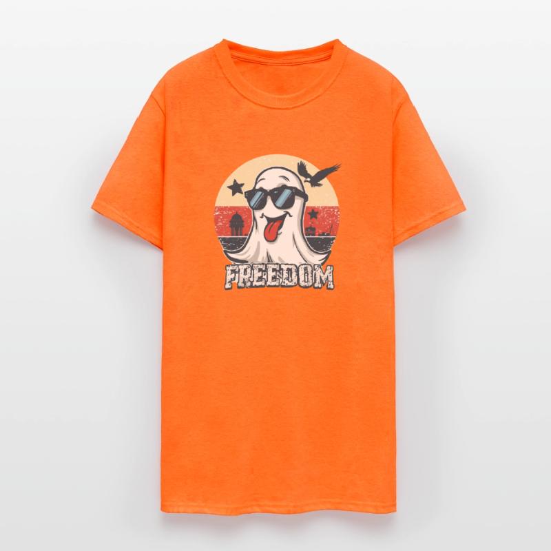 Funny Retro Ghost Patriotic Freedom Vintage Americ