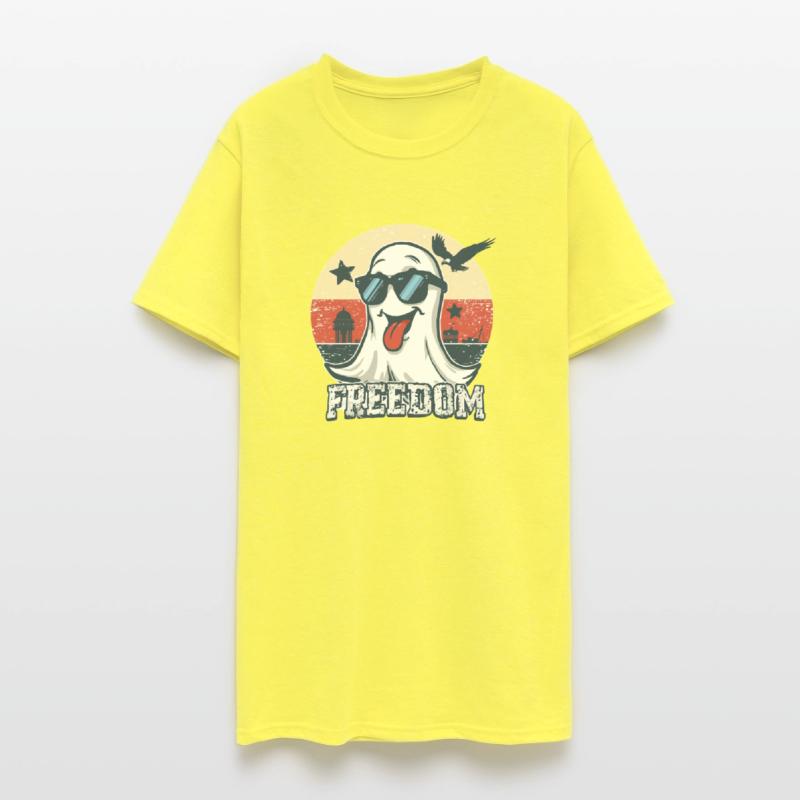 Funny Retro Ghost Patriotic Freedom Vintage Americ