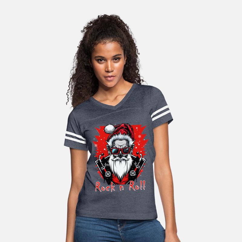 Funny Rock n Roll Punk Santa Claus Rocker Christma