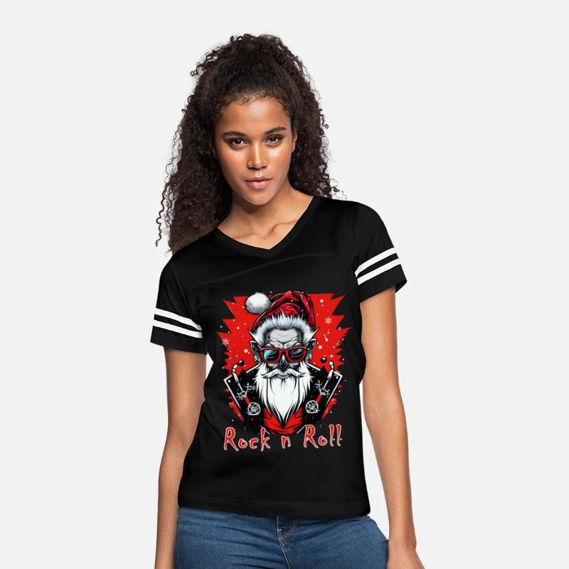 Funny Rock n Roll Punk Santa Claus Rocker Christma