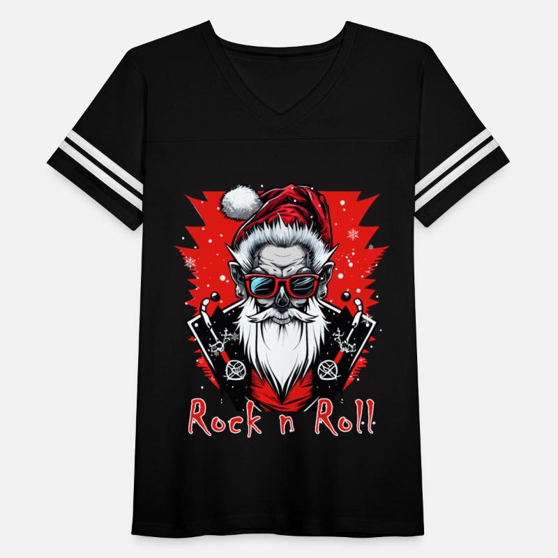 Funny Rock n Roll Punk Santa Claus Rocker Christma