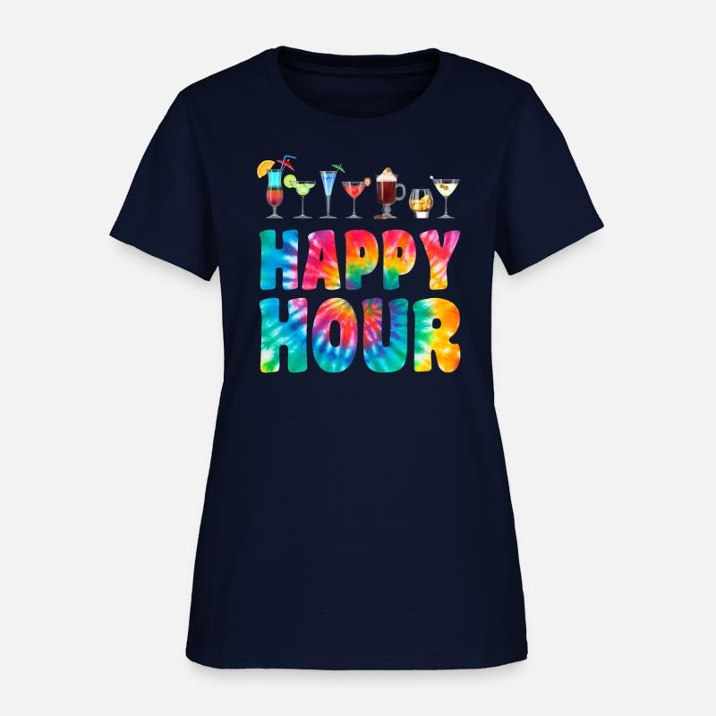 Funny Tie Dye Happy Hour Cocktail Glass Drinks Bar