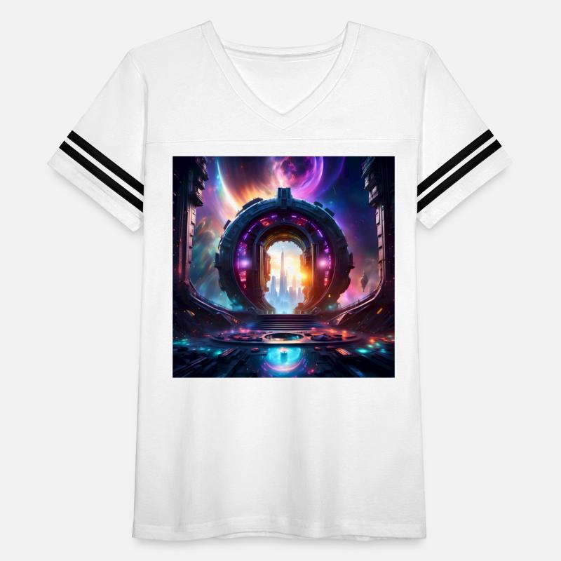 Future Portal Space Gateway with Cosmic Sky