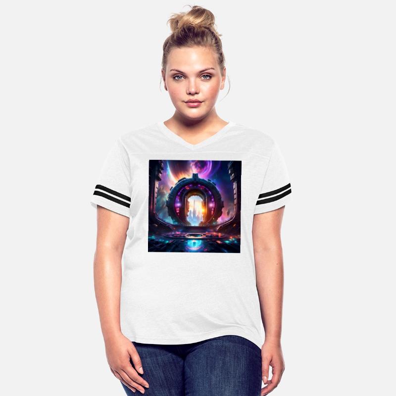 Future Portal Space Gateway with Cosmic Sky