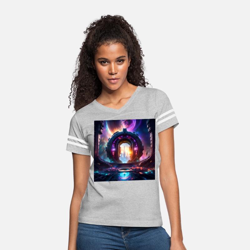 Future Portal Space Gateway with Cosmic Sky