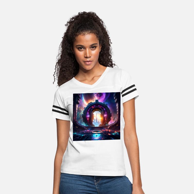 Future Portal Space Gateway with Cosmic Sky