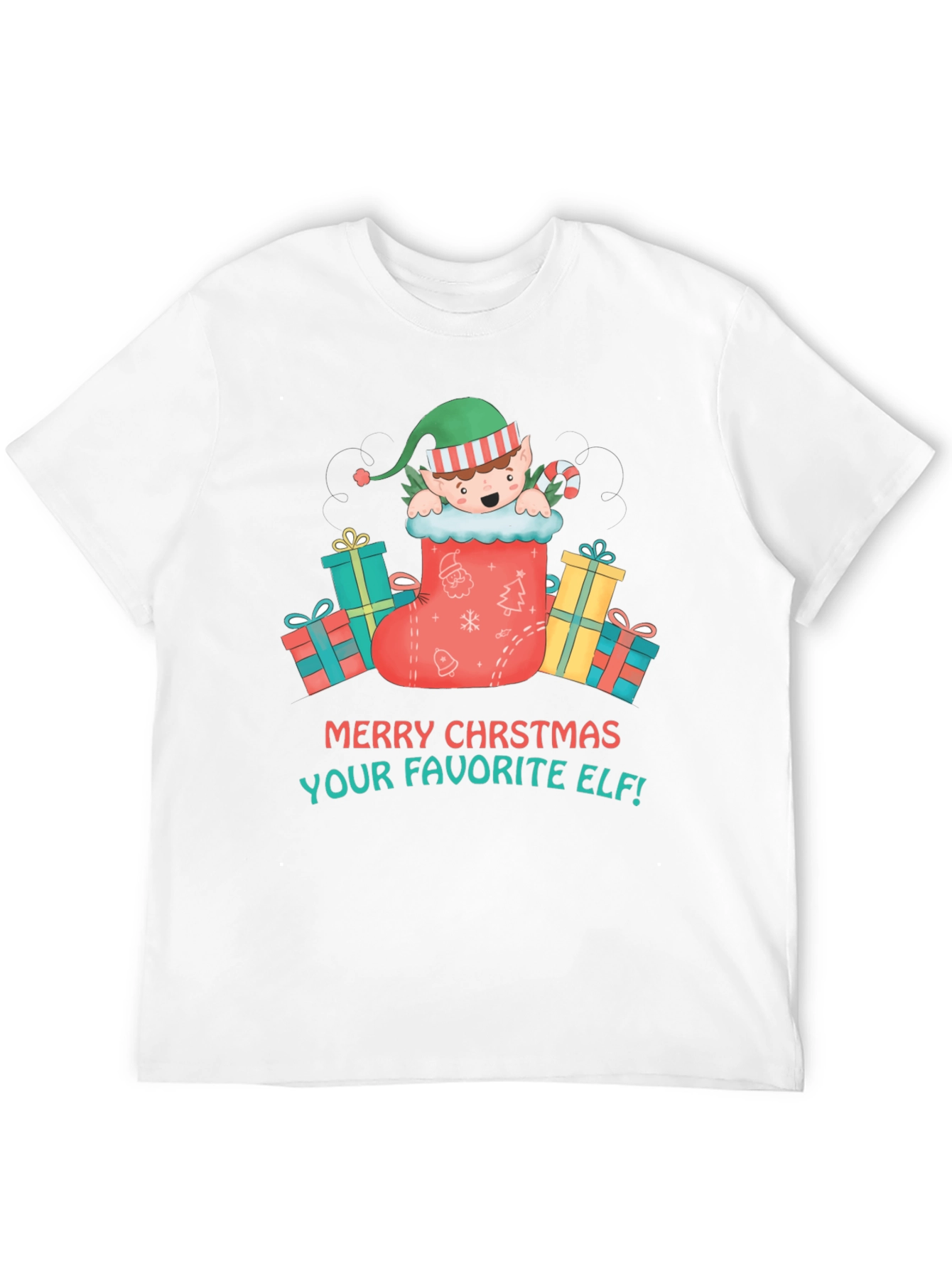 Merry Christmas Elf Graphic T-Shirt