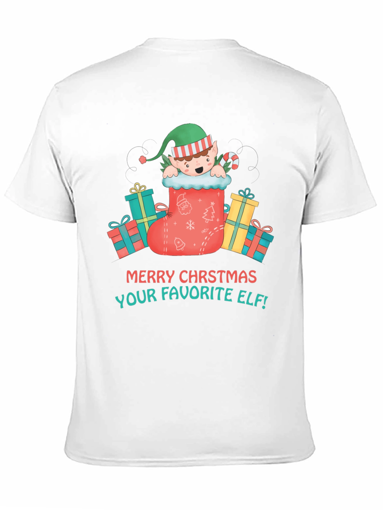 Merry Christmas Elf Graphic T-Shirt