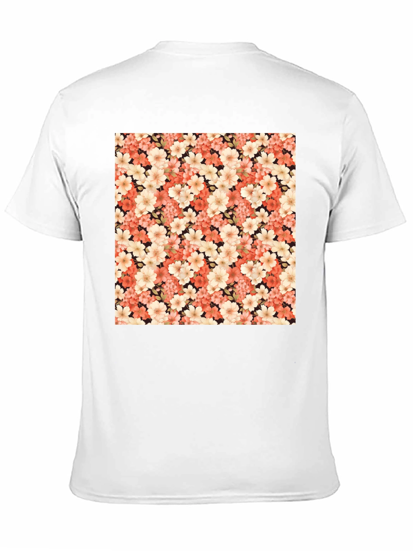 Floral Pattern Black T-Shirt