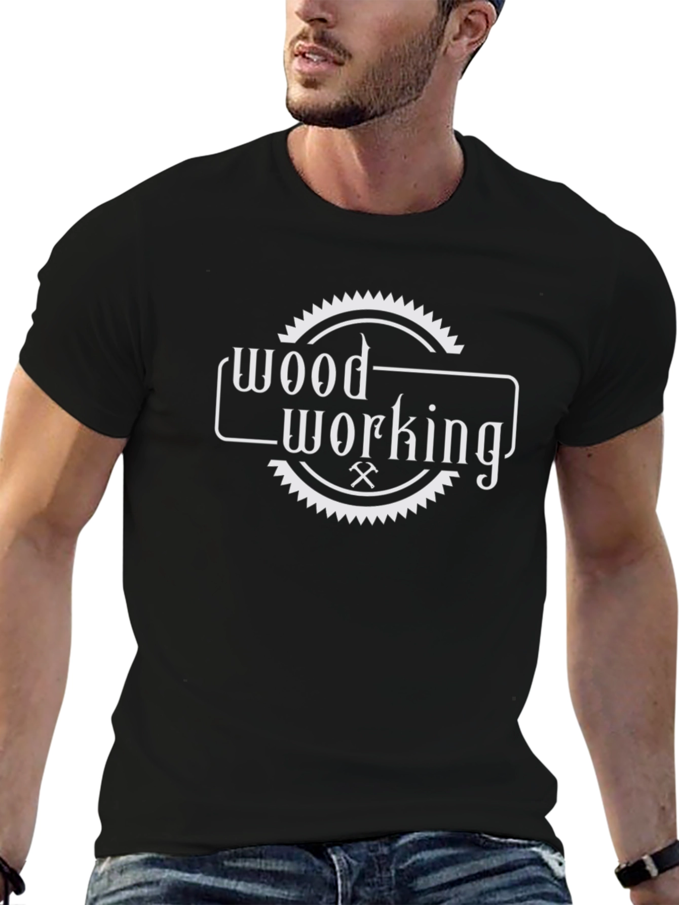 Woodworking T-Shirt - Black Crew Neck Tee