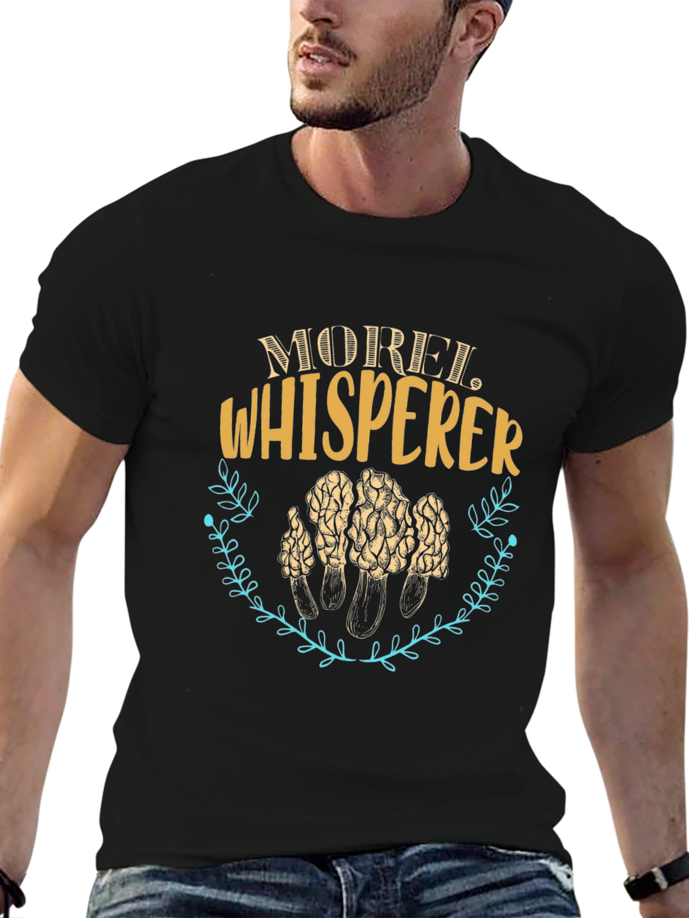 Morel Whisperer Graphic Tee - Mushroom Hunter Gift