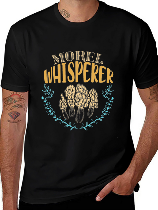 Morel Whisperer Graphic Tee - Mushroom Hunter Gift