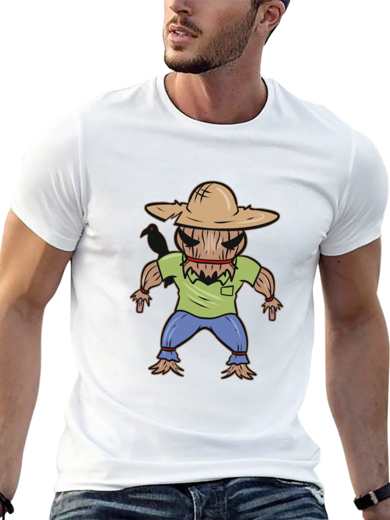 Scarecrow Graphic T-Shirt - Halloween Fun!