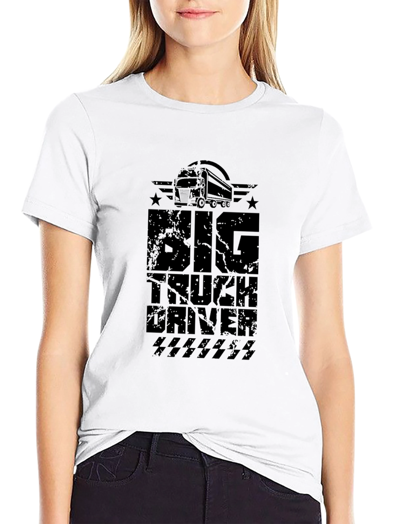 Big Truck Driver Graphic Tee - Black