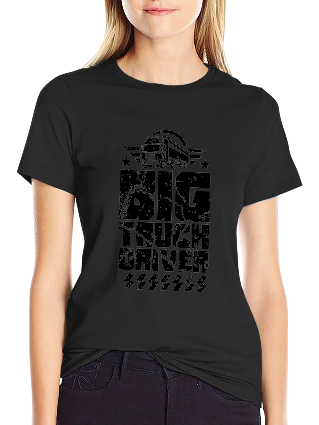 Big Truck Driver Graphic Tee - Black