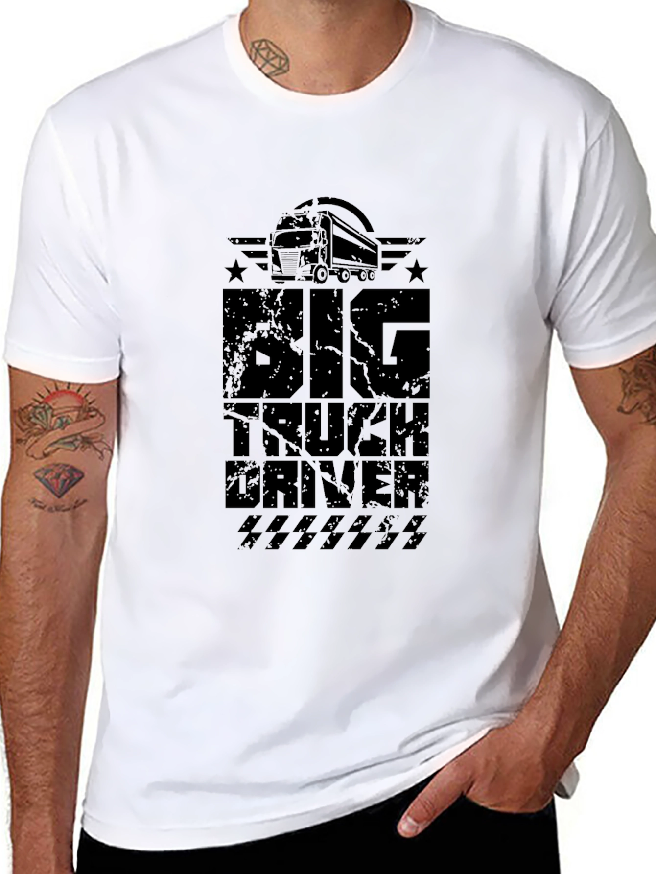 Big Truck Driver Graphic Tee - Black