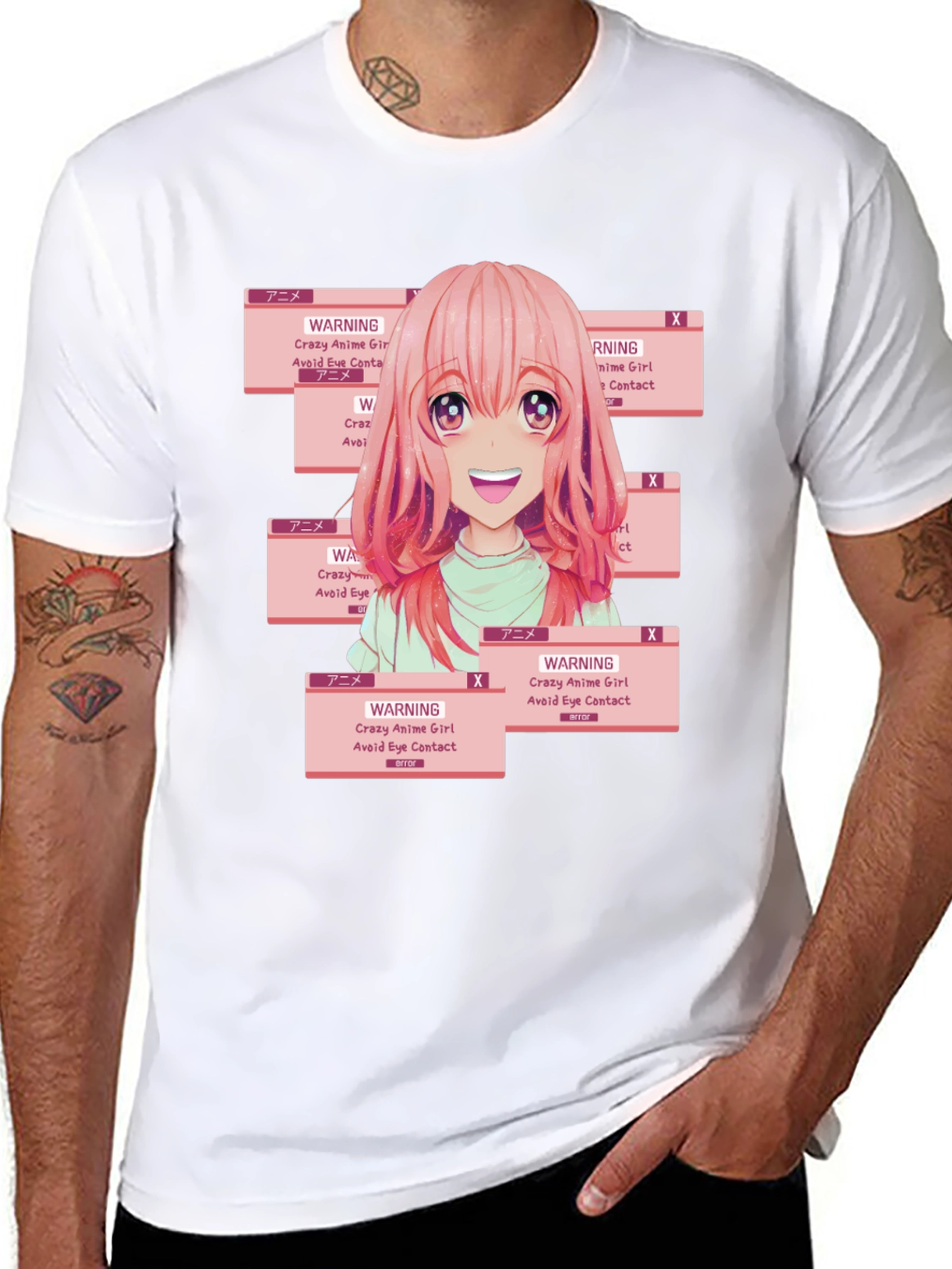 Anime Girl Warning Graphic Tee