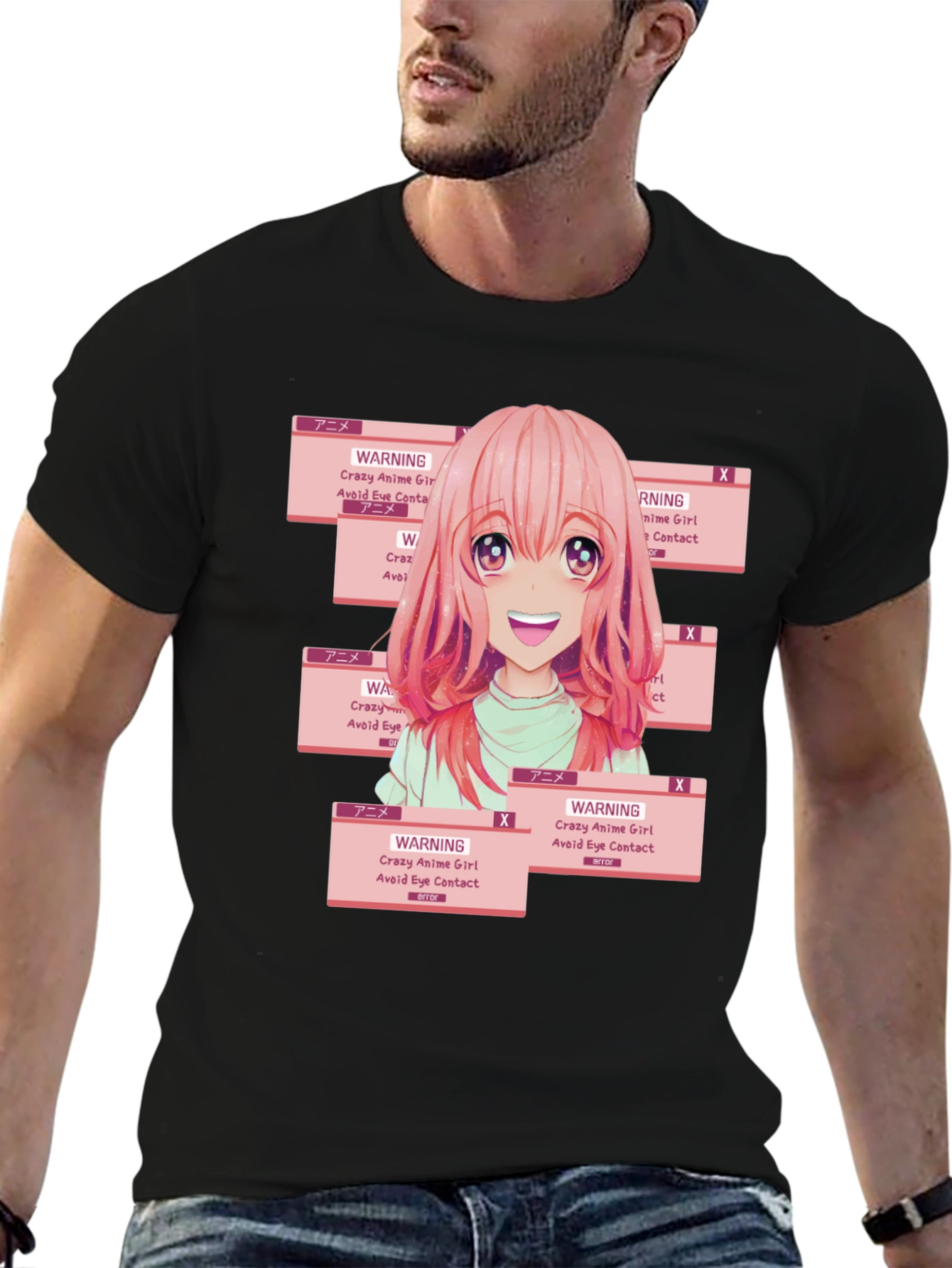 Anime Girl Warning Graphic Tee