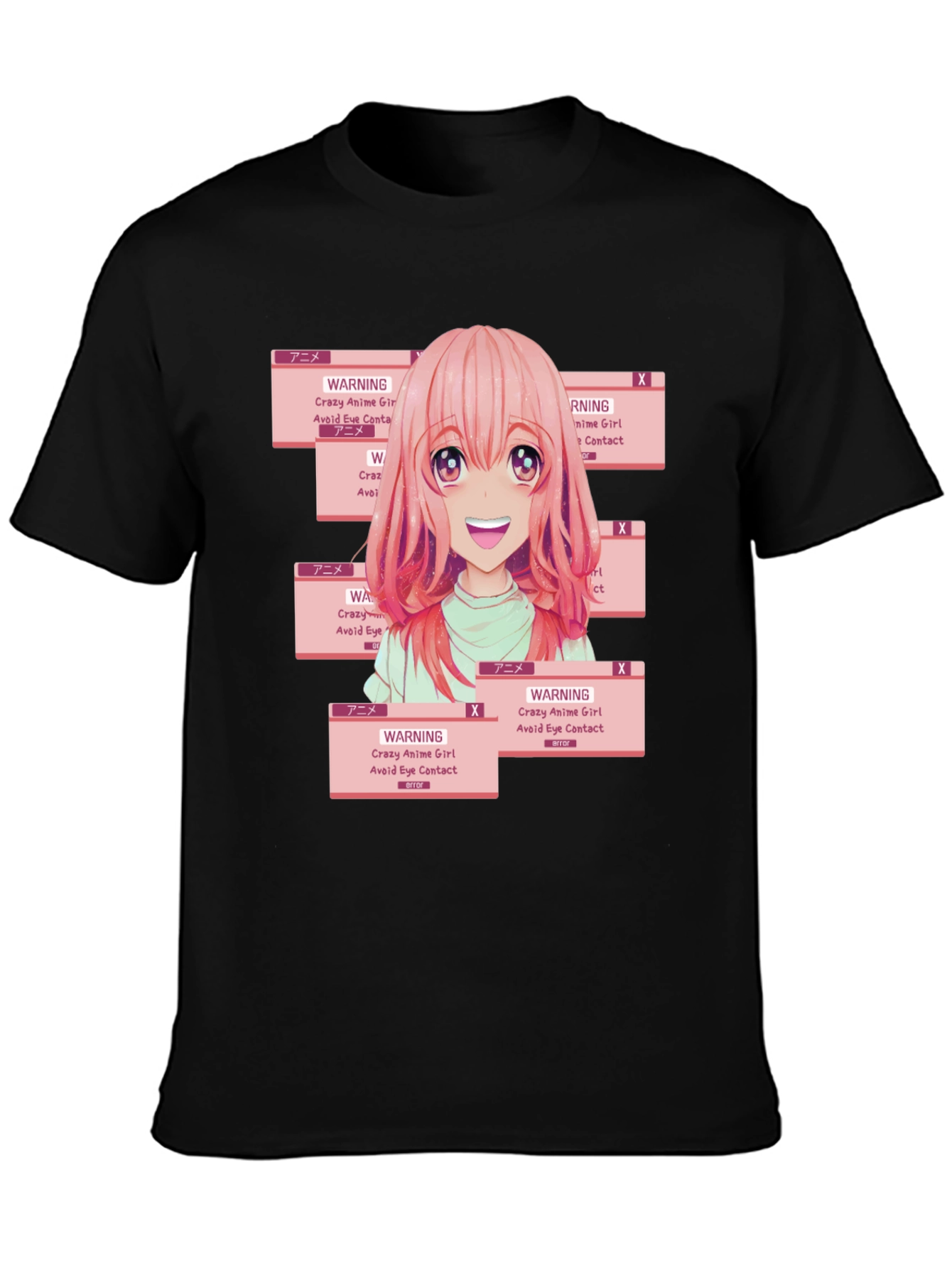 Anime Girl Warning Graphic Tee