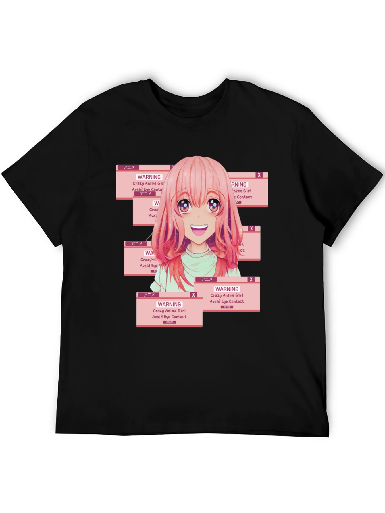Anime Girl Warning Graphic Tee