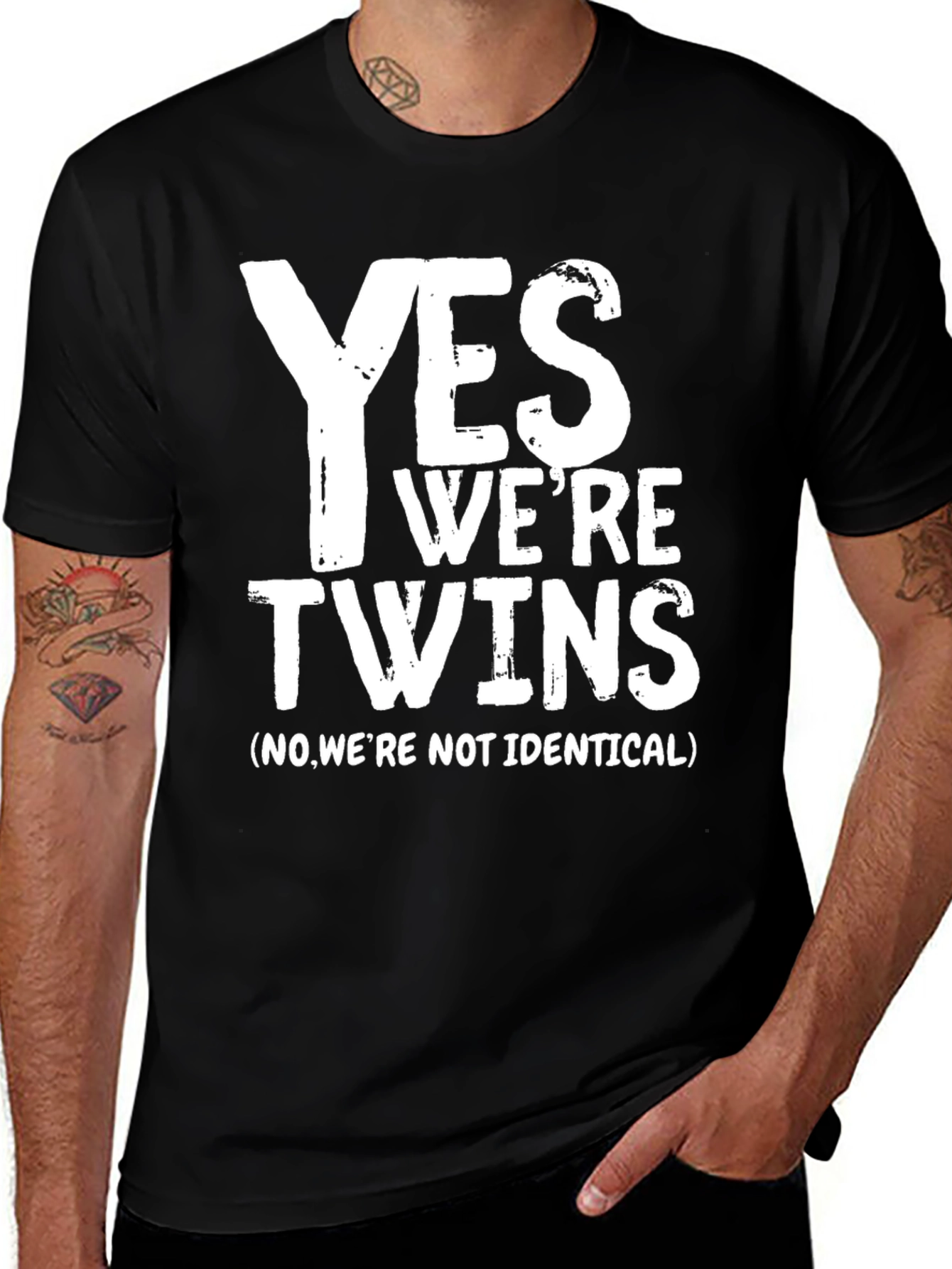 Yes Were Twins T-Shirt - Funny Sibling Tee