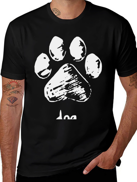 Dog Paw Print T-Shirt - Casual Graphic Tee for Dog Lovers