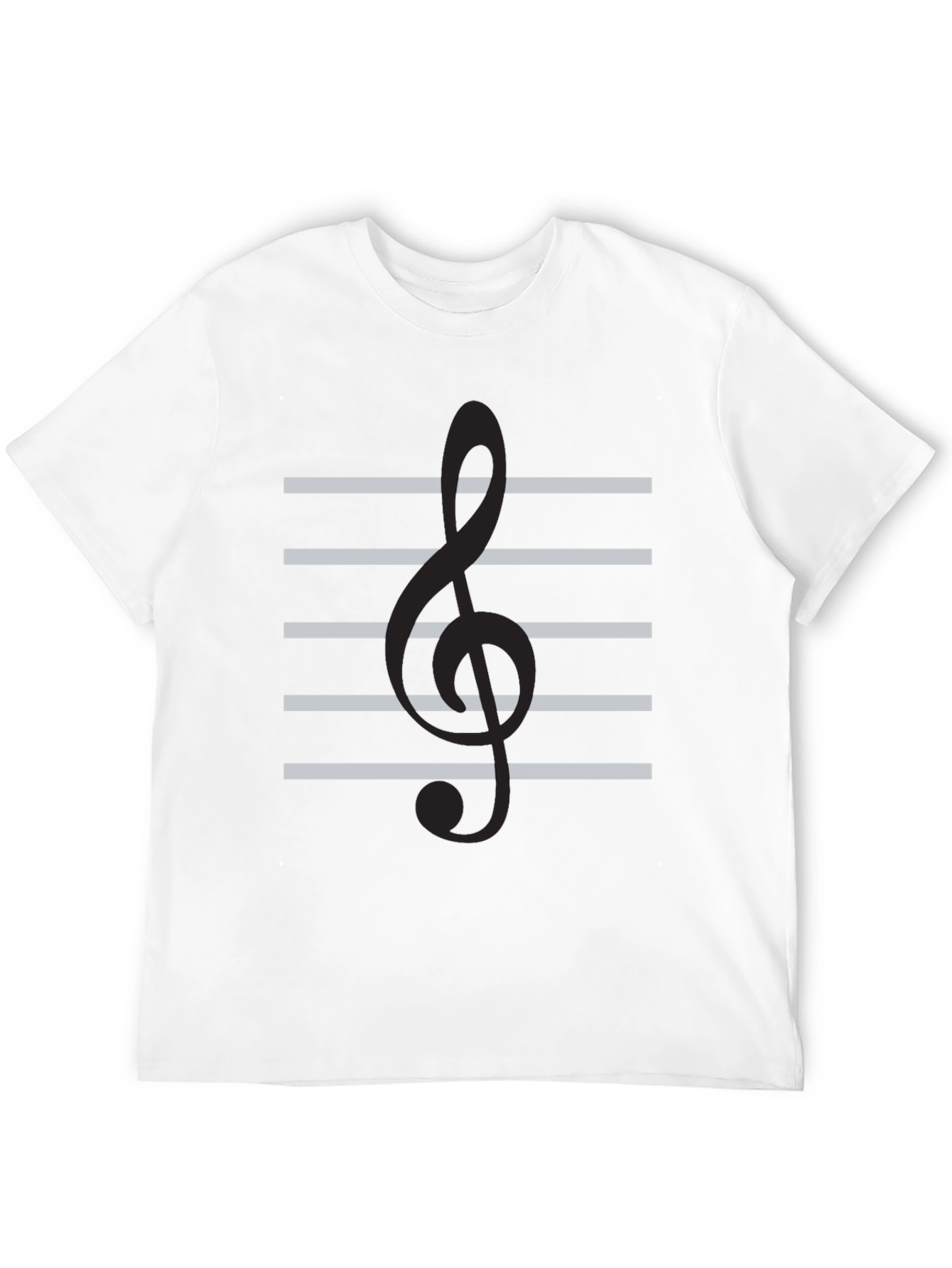 Musical Staff Graphic Tee - Black Cotton T-Shirt