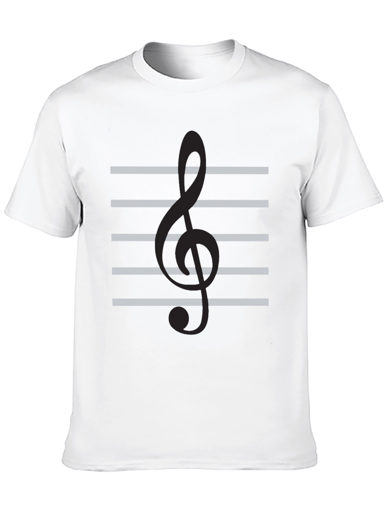 Musical Staff Graphic Tee - Black Cotton T-Shirt