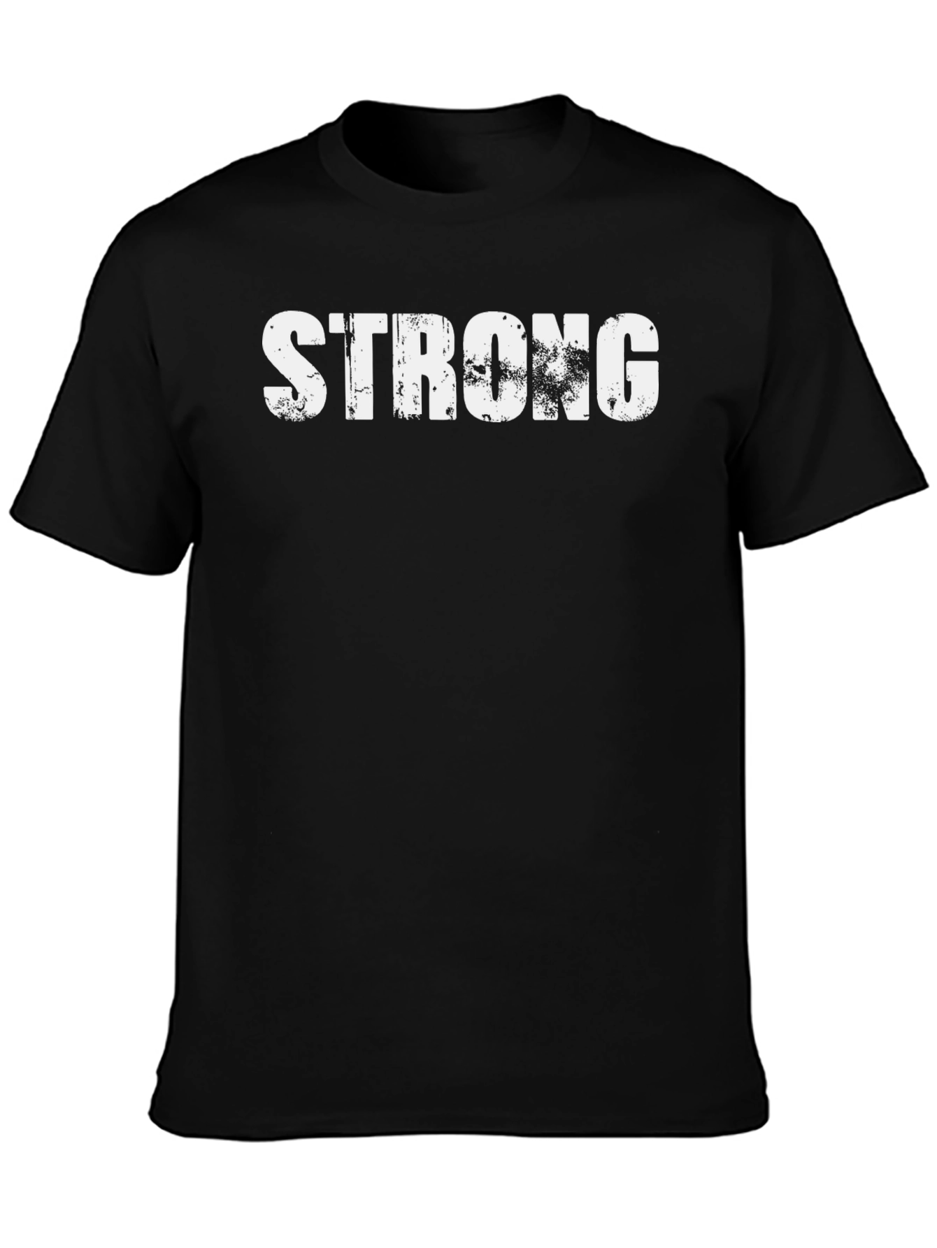 Mens Strong Graphic Print Black T-Shirt