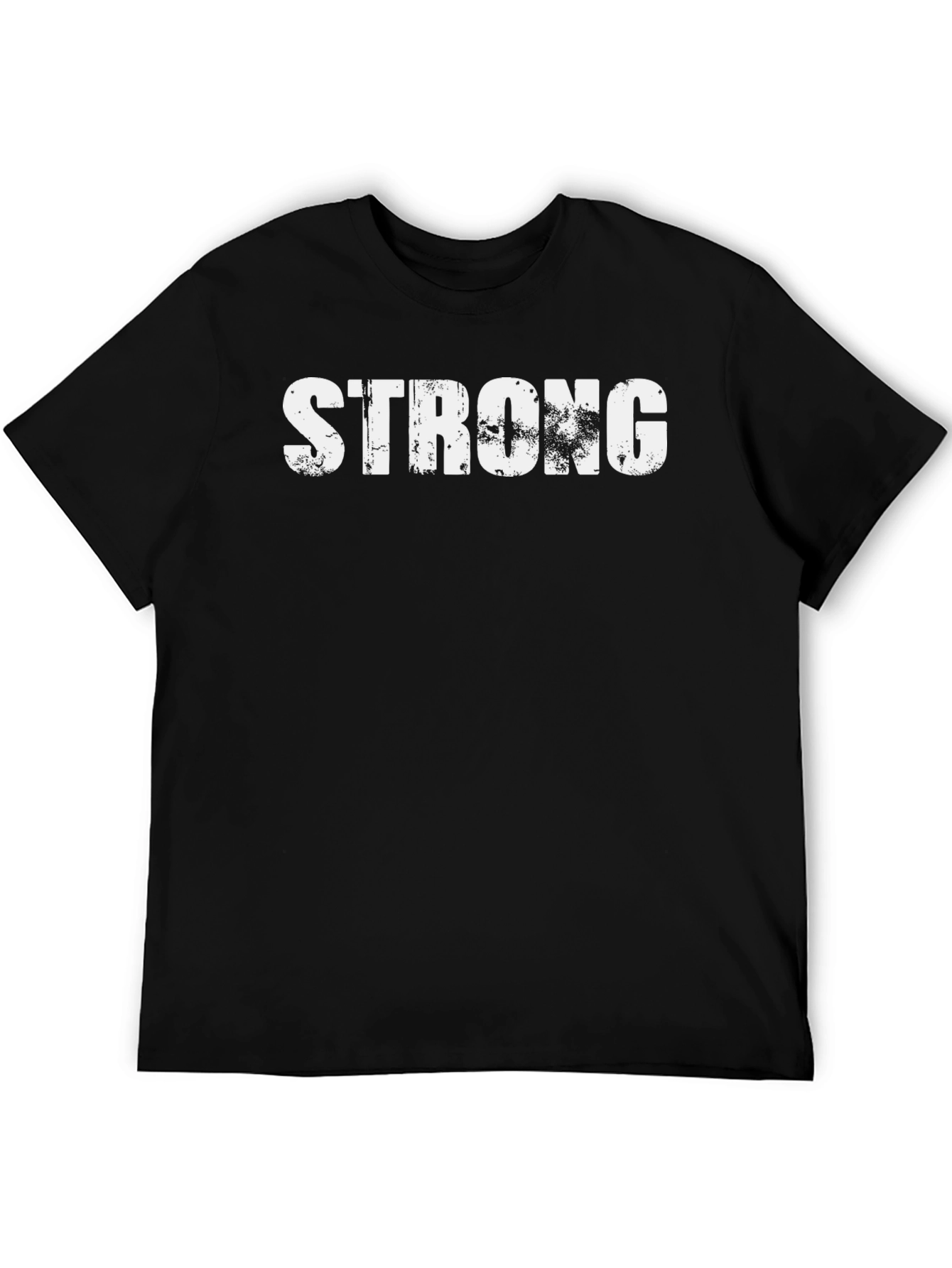 Mens Strong Graphic Print Black T-Shirt