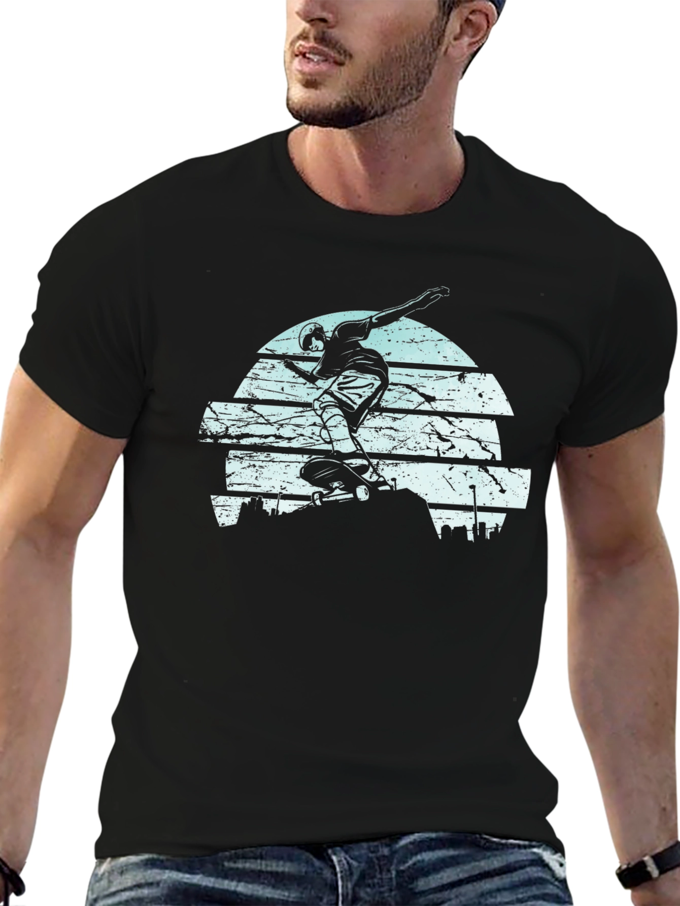 Skater Graphic T-Shirt - Black Tee