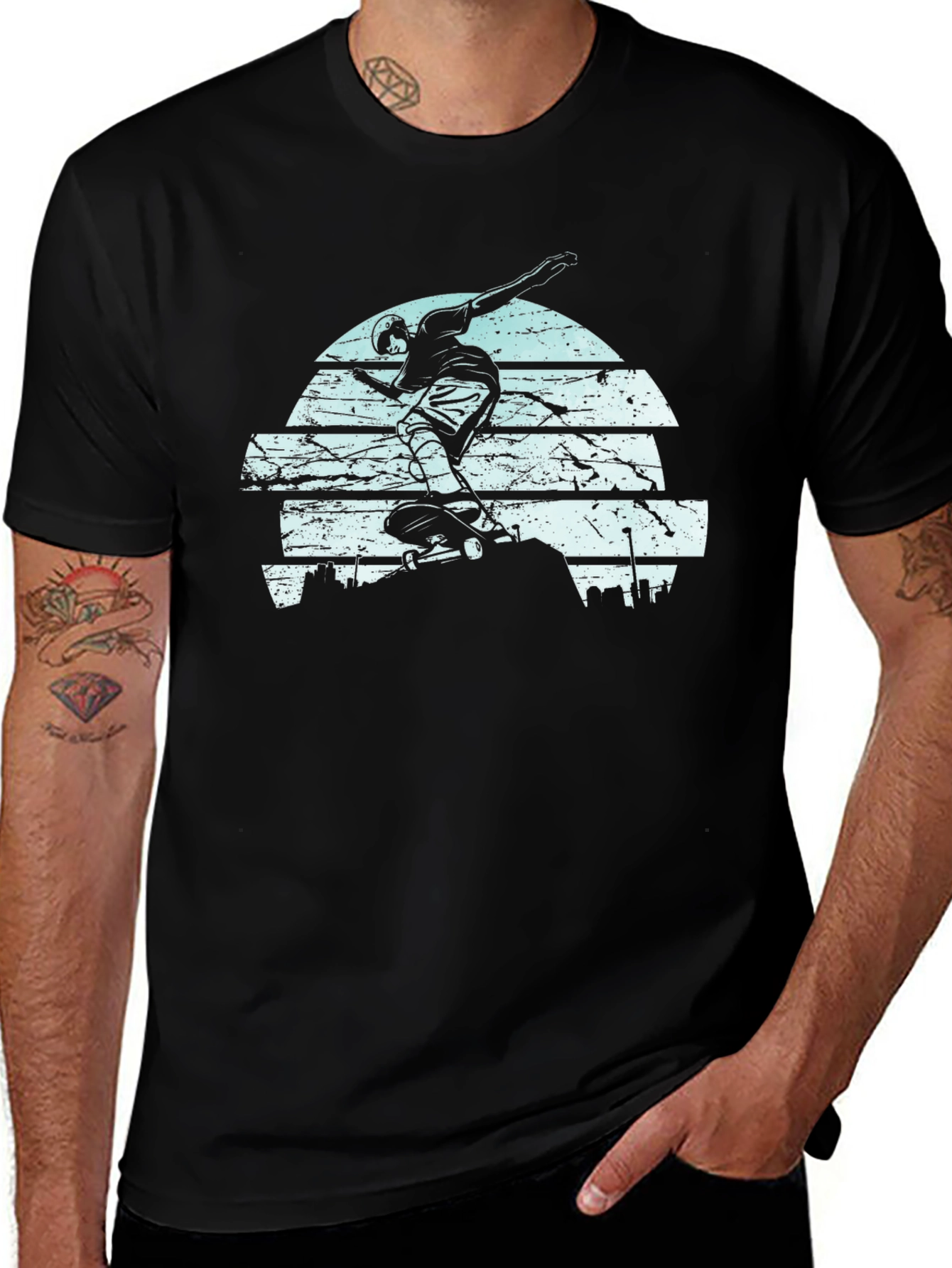 Skater Graphic T-Shirt - Black Tee