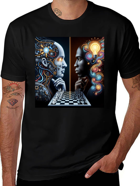 AI vs Human Chess Match Graphic Tee