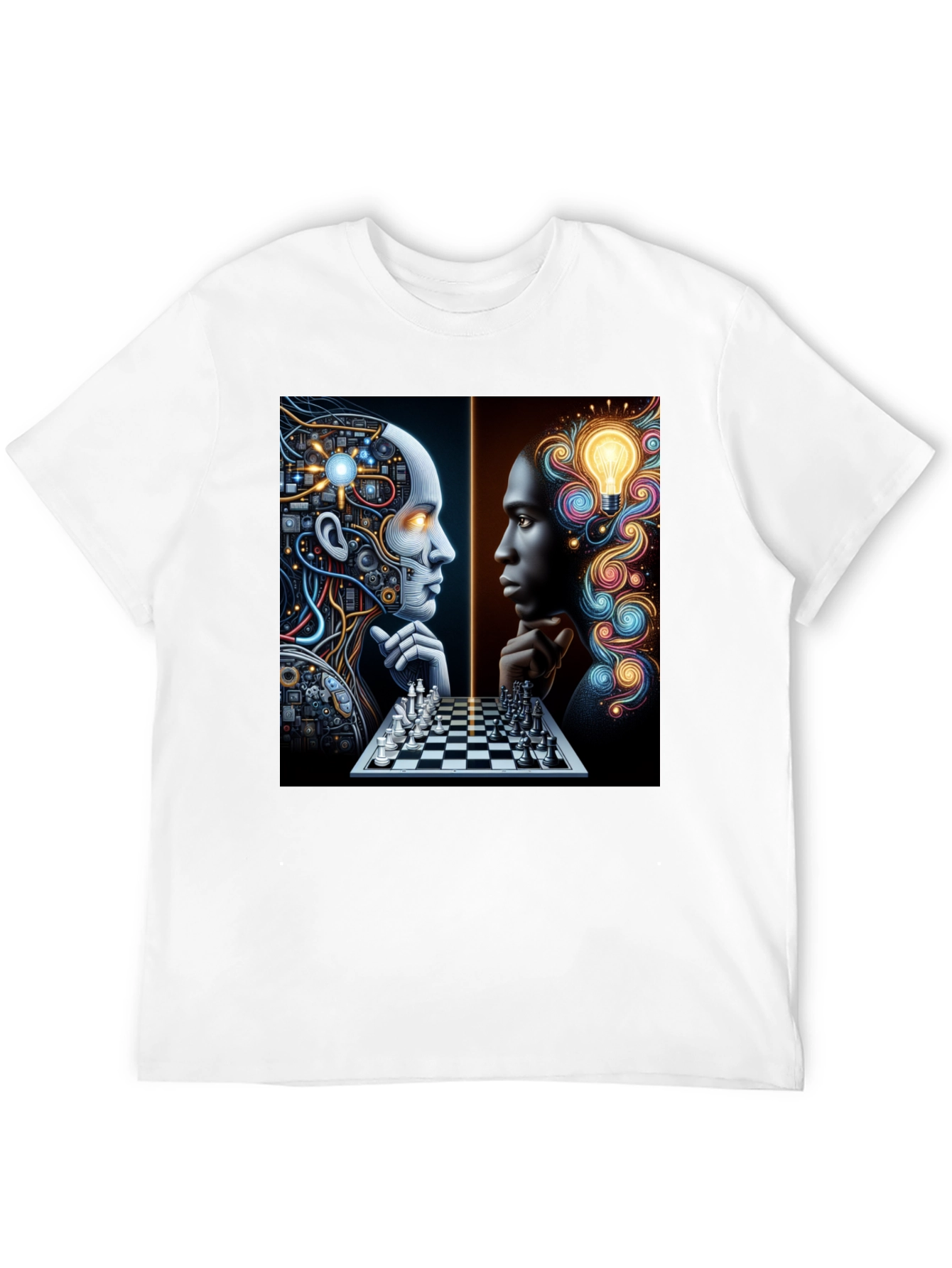 AI vs Human Chess Match Graphic Tee