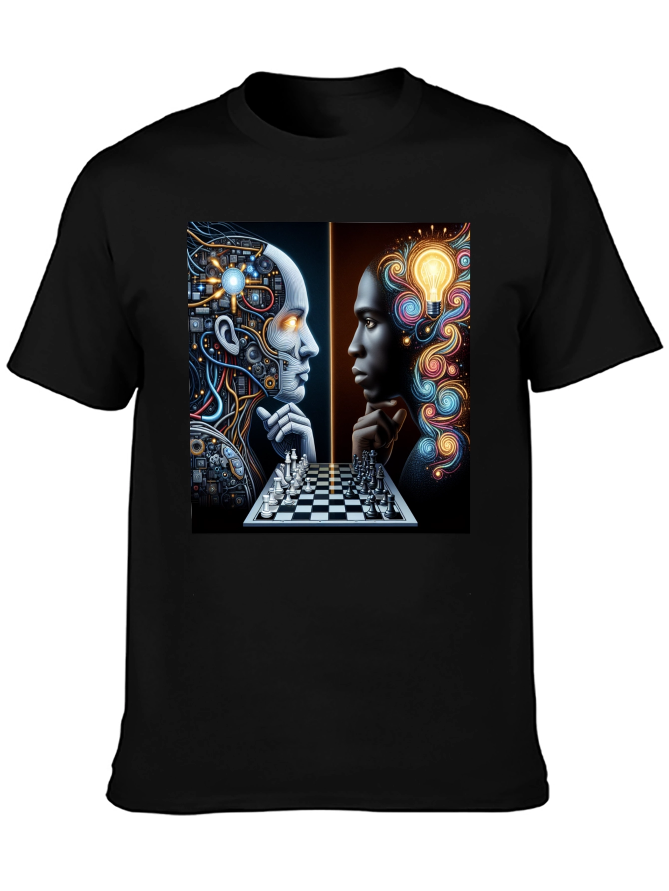 AI vs Human Chess Match Graphic Tee