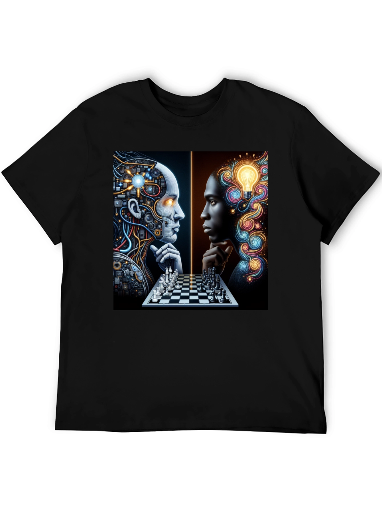 AI vs Human Chess Match Graphic Tee