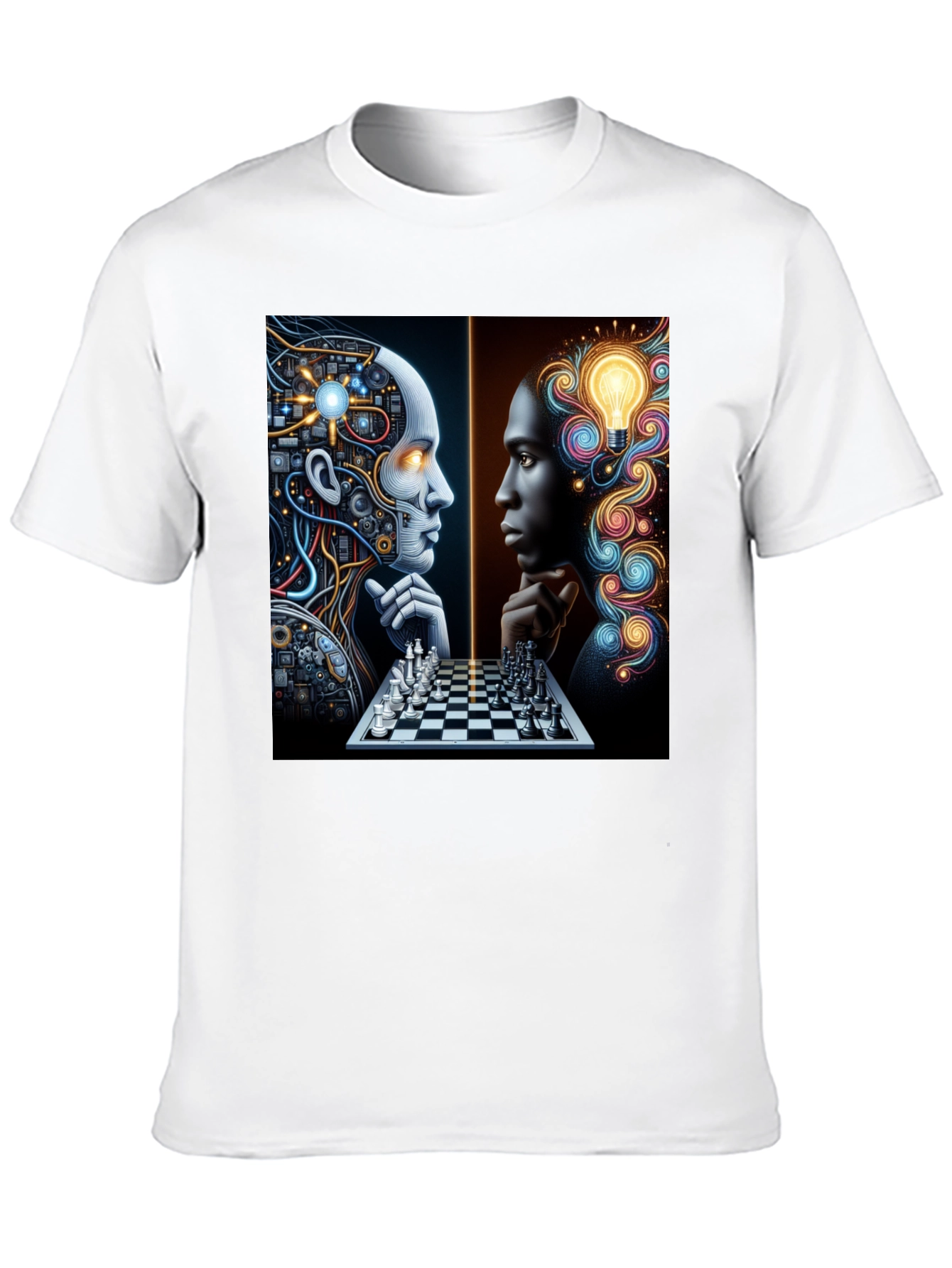 AI vs Human Chess Match Graphic Tee