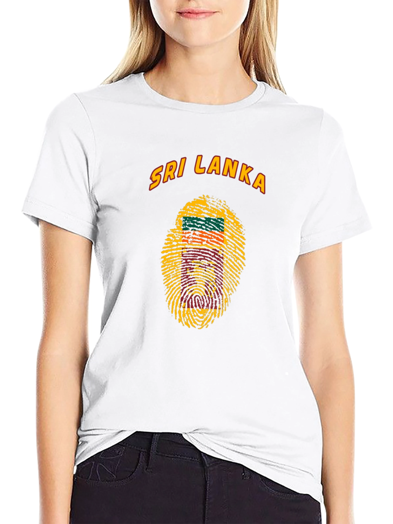 Sri Lanka Fingerprint Flag T-Shirt