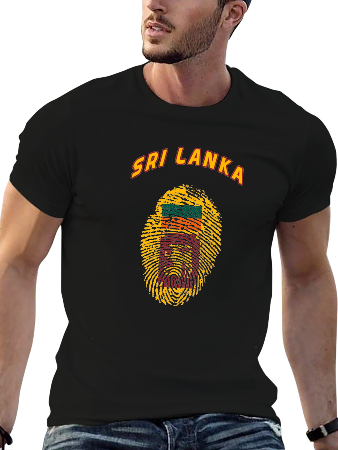 Sri Lanka Fingerprint Flag T-Shirt