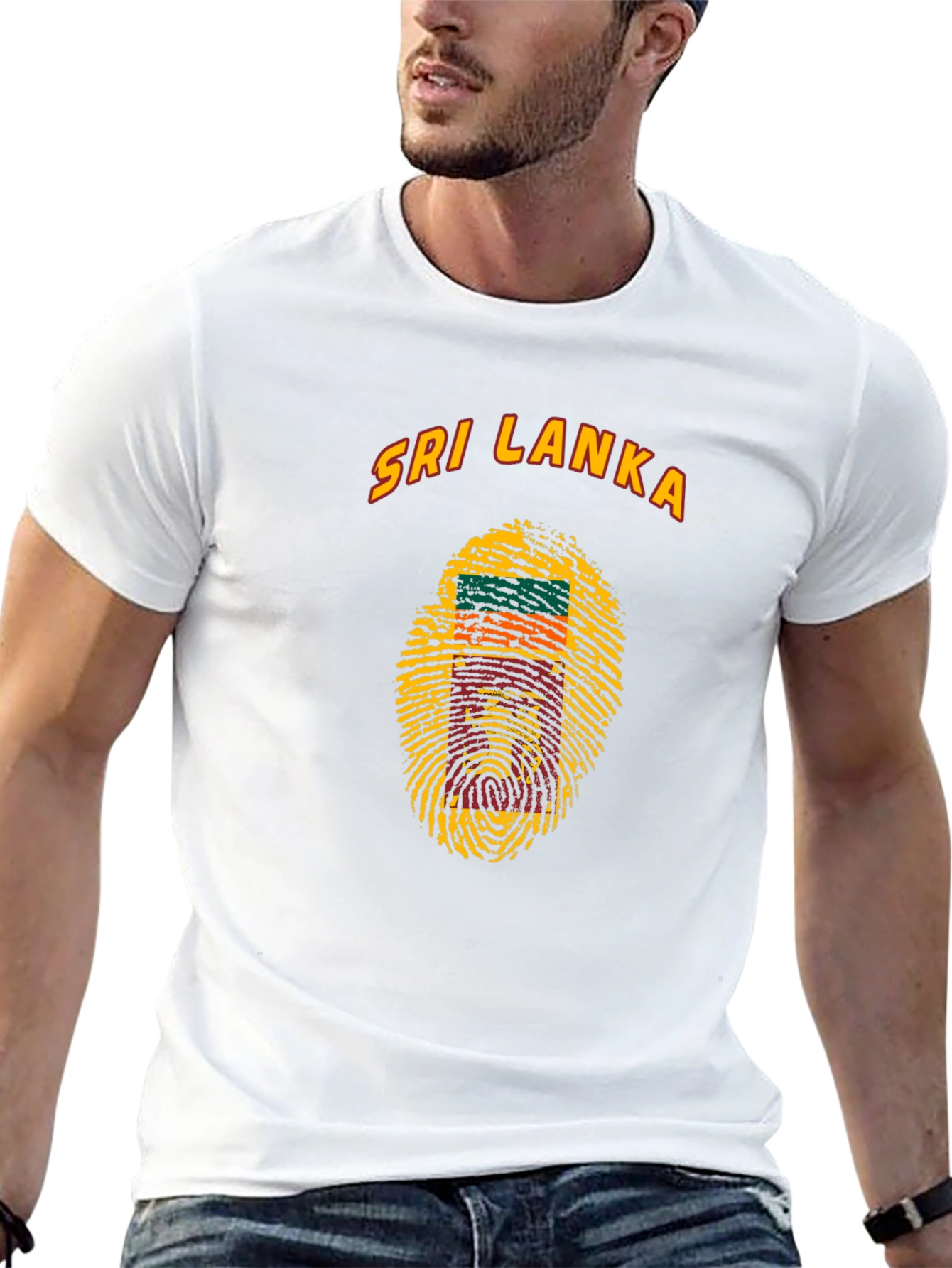 Sri Lanka Fingerprint Flag T-Shirt