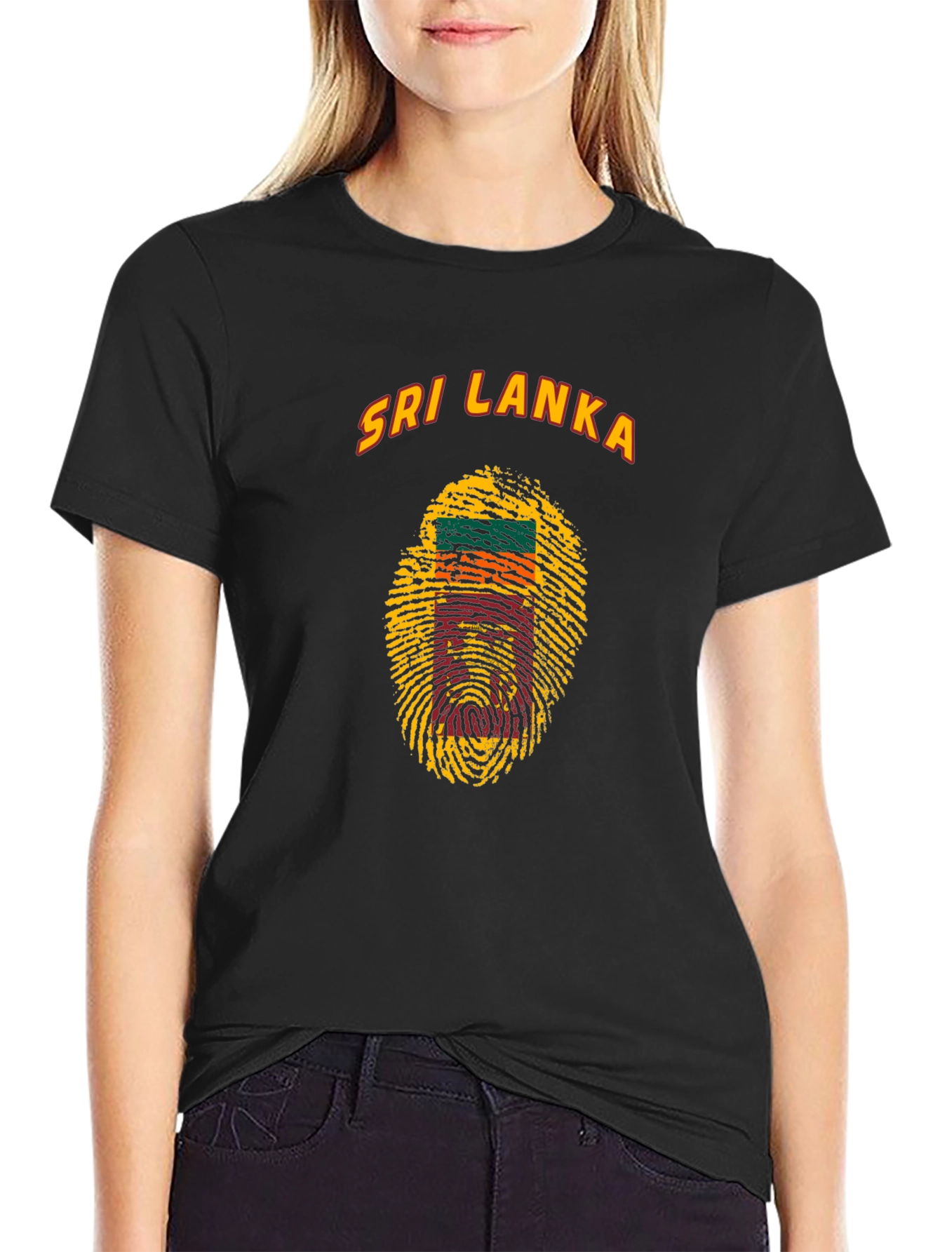 Sri Lanka Fingerprint Flag T-Shirt