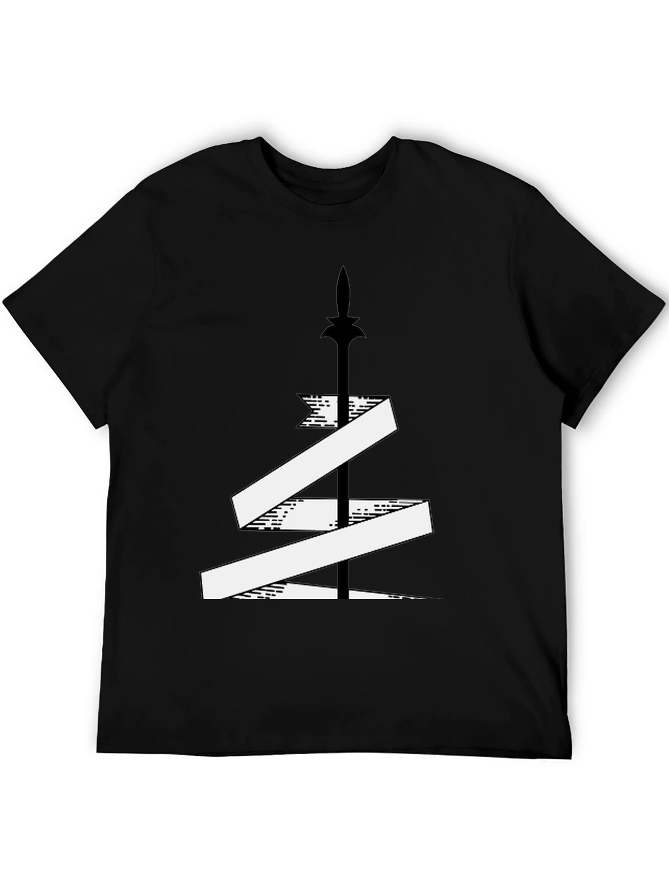 Spear and Ribbon Graphic Tee - Cool Design