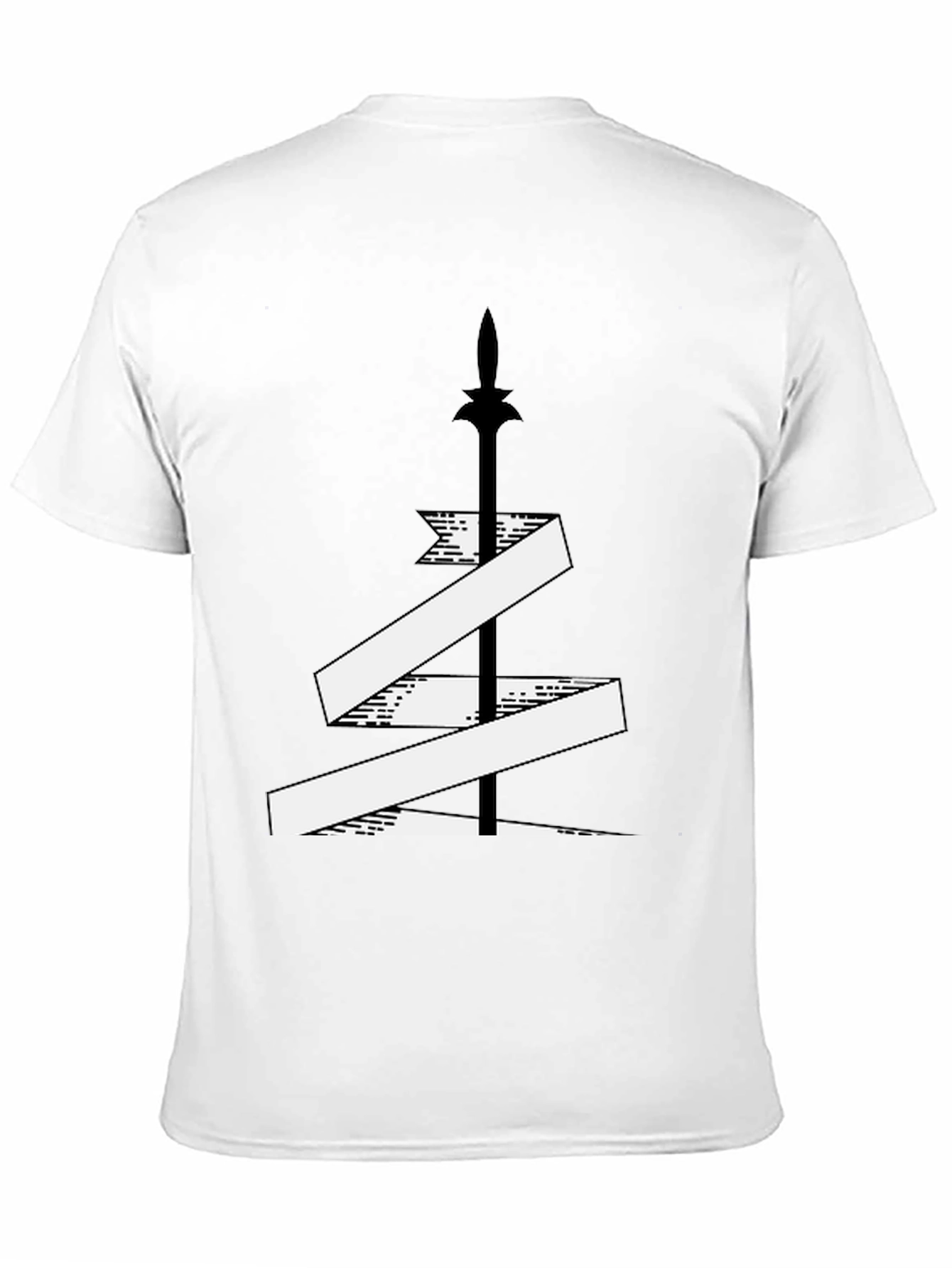 Spear and Ribbon Graphic Tee - Cool Design