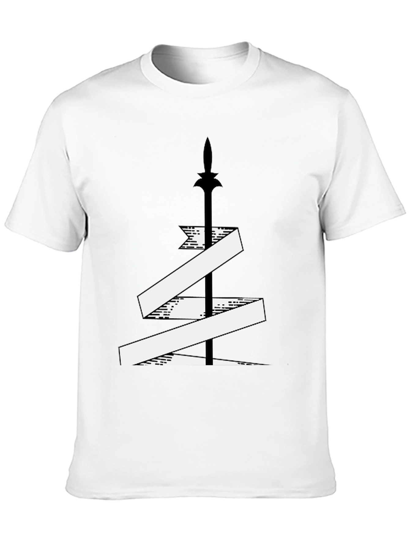Spear and Ribbon Graphic Tee - Cool Design