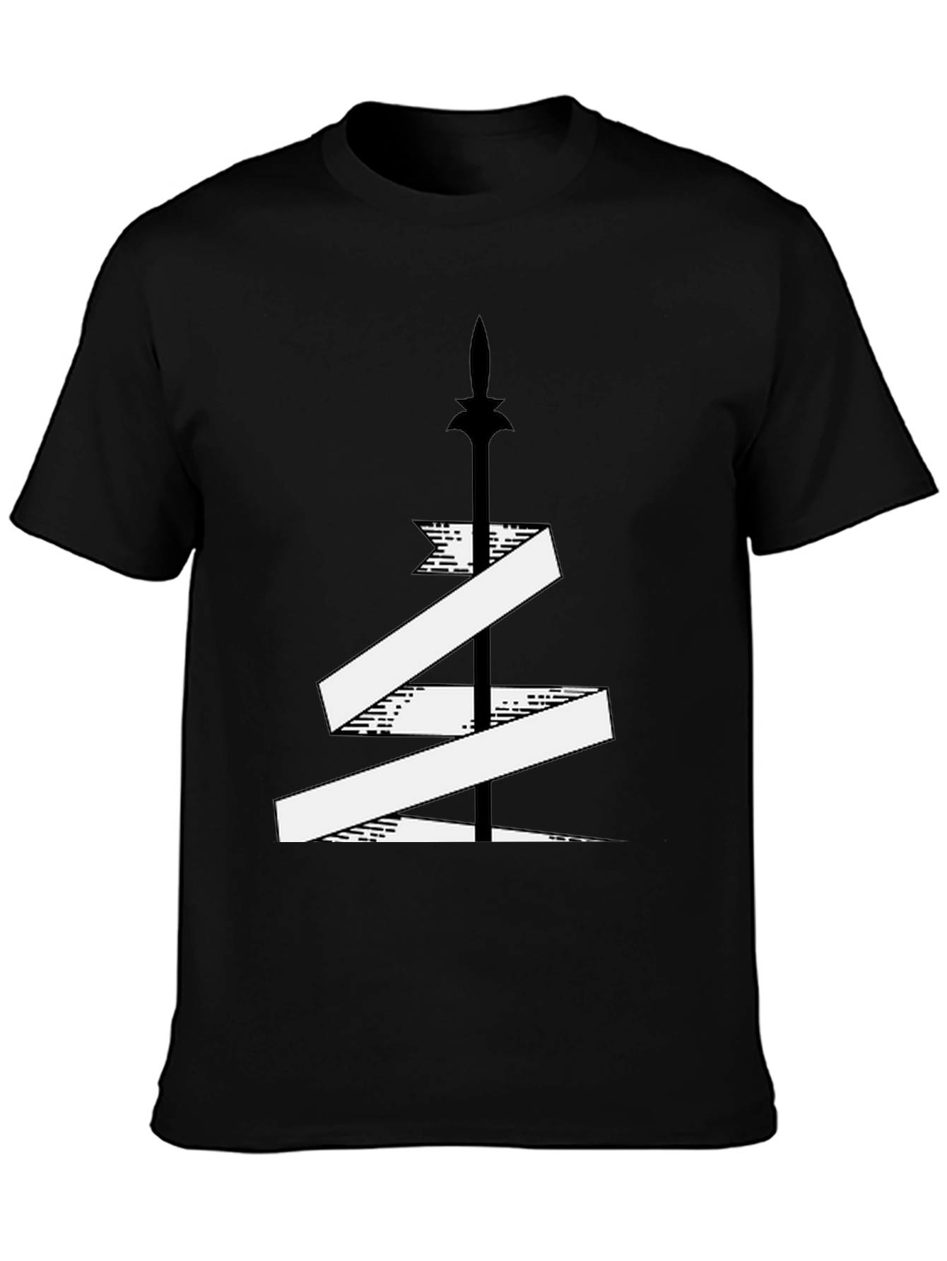 Spear and Ribbon Graphic Tee - Cool Design
